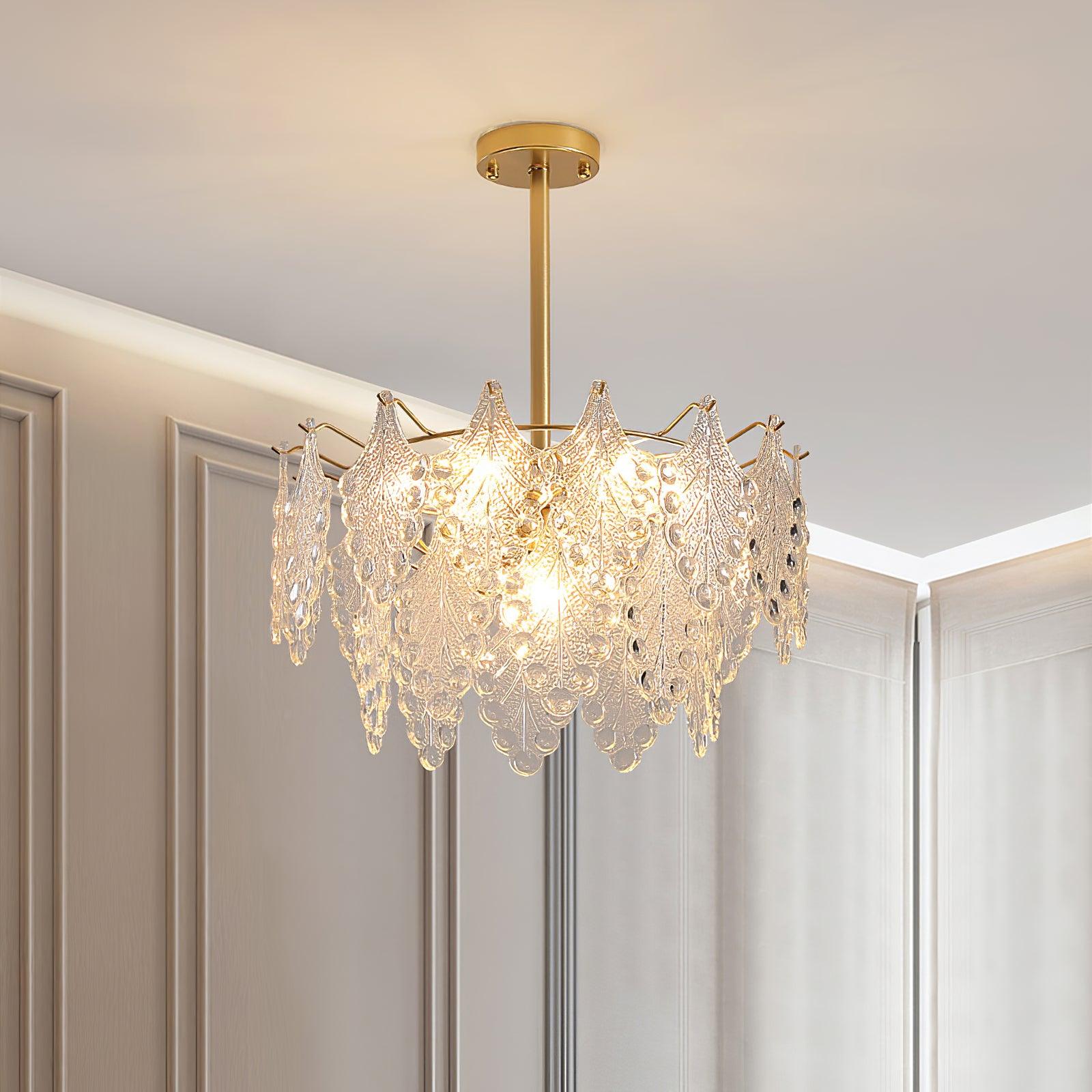 Tiered Carved Glass Chandelier Chandelier