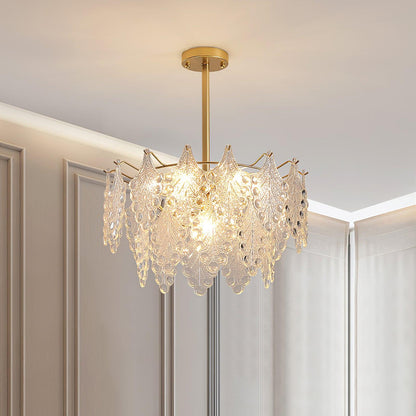 Tiered Carved Glass Chandelier Chandelier