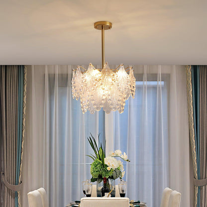 Tiered Carved Glass Chandelier Chandelier