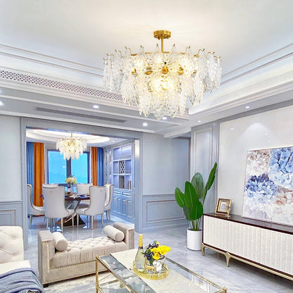 Tiered Carved Glass Chandelier Chandelier