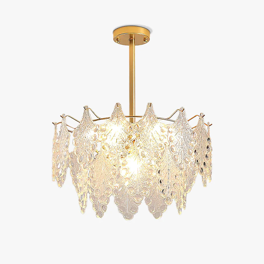 Tiered Carved Glass Chandelier Chandelier