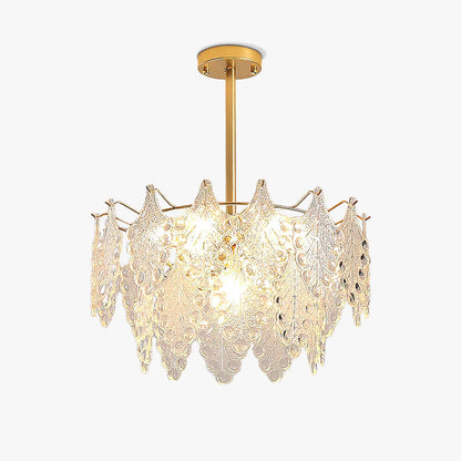 Tiered Carved Glass Chandelier Chandelier