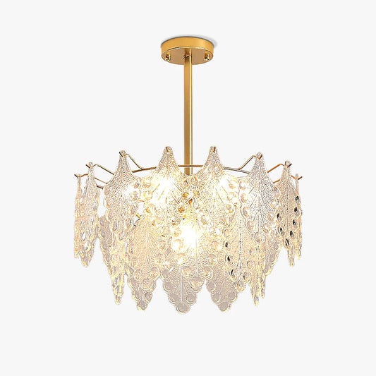 Tiered Carved Glass Chandelier Chandelier