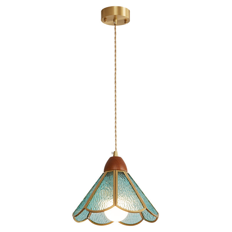 Tiffany Stained Glass Pendant Lamp Model A Dia 7.9″ x H 8.7″ / Gold 1001 pendant Lamp