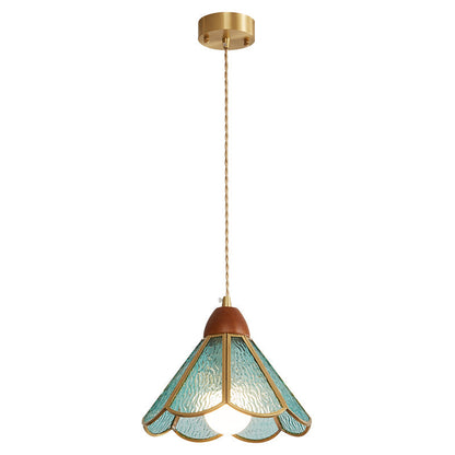 Tiffany Stained Glass Pendant Lamp Model A Dia 7.9″ x H 8.7″ / Gold 1001 pendant Lamp