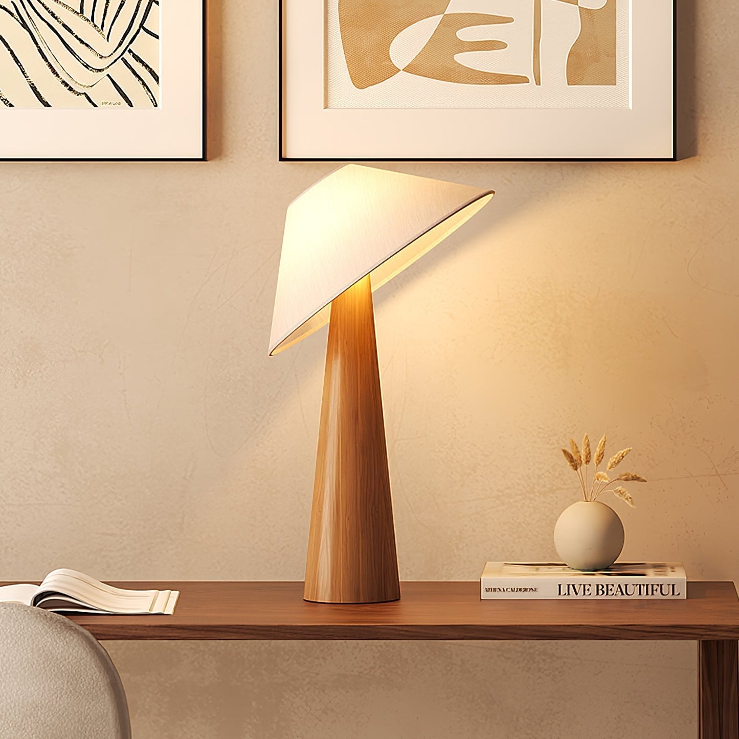Tilt Hat Wooden Table Lamp Table lamp