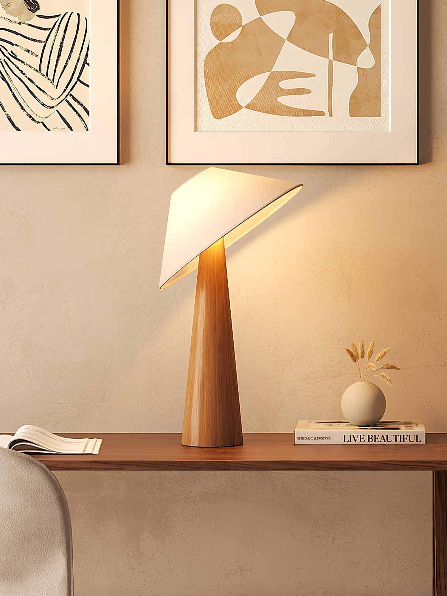 Tilt Hat Wooden Table Lamp Table lamp