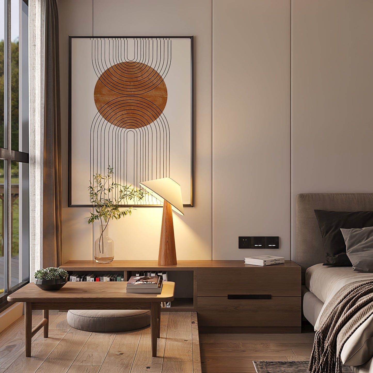 Tilt Hat Wooden Table Lamp Table lamp