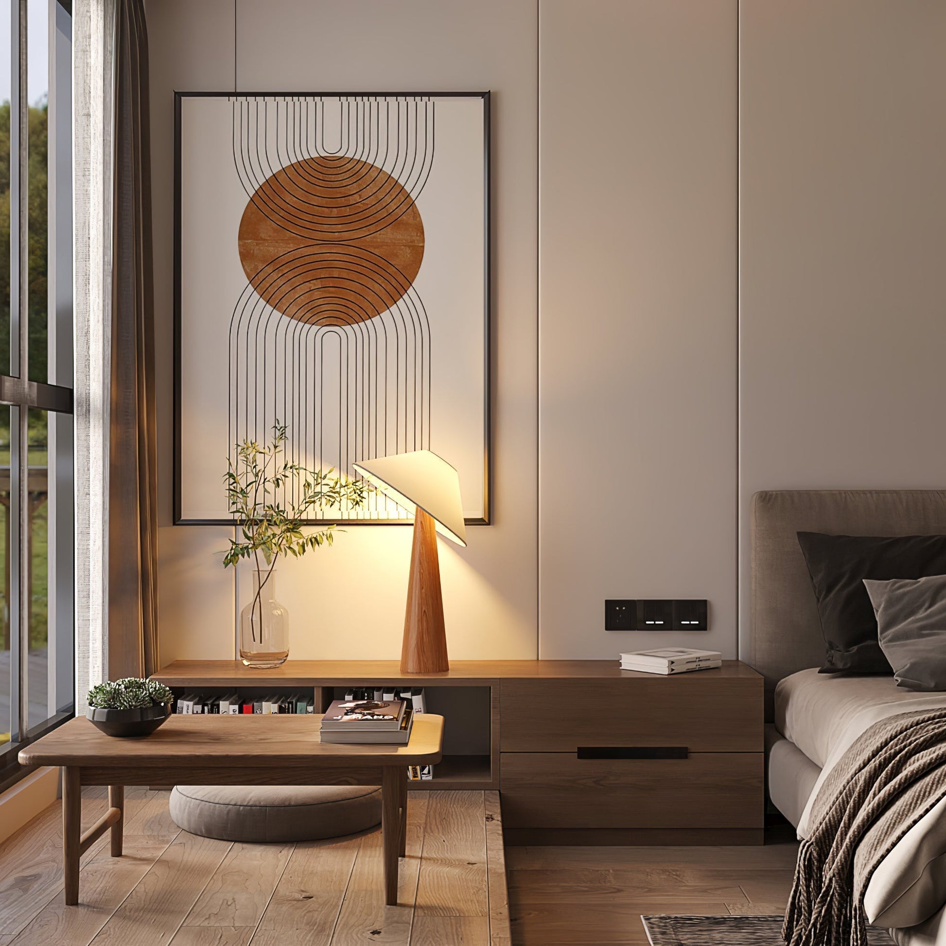 Tilt Hat Wooden Table Lamp Table lamp