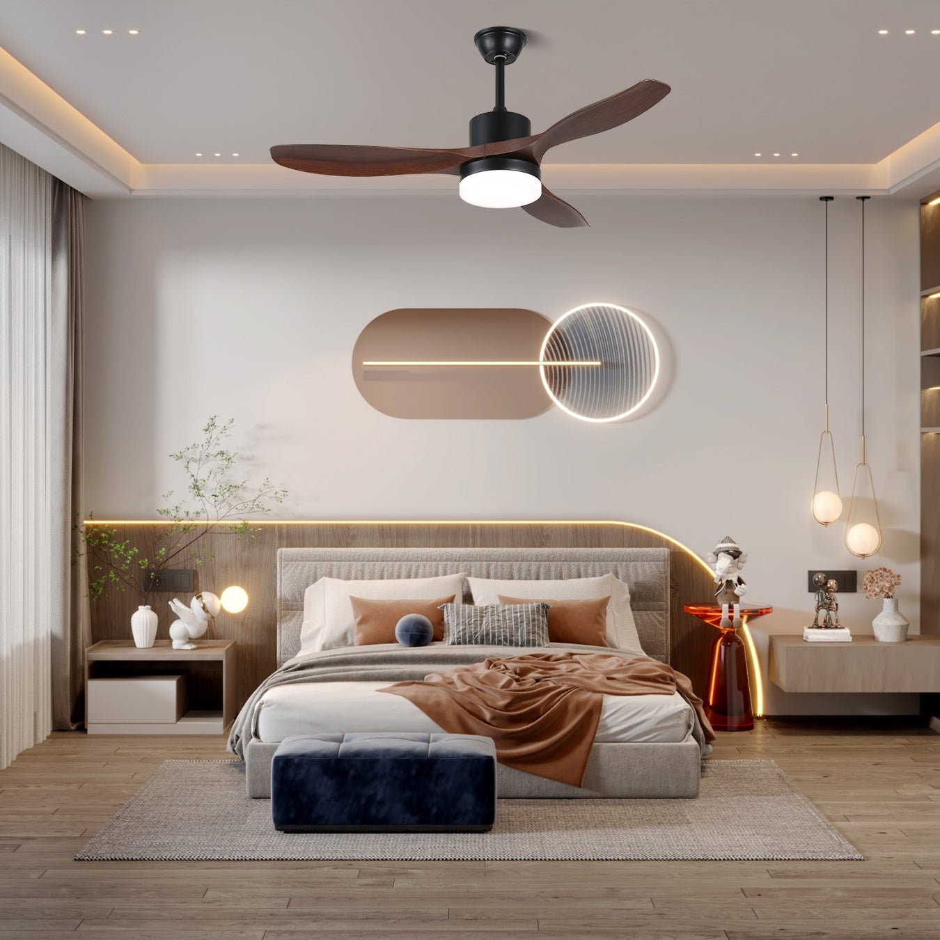 Morty Adams Wooden 48’’/52’’ Ceiling Fan Light Ceiling fan light