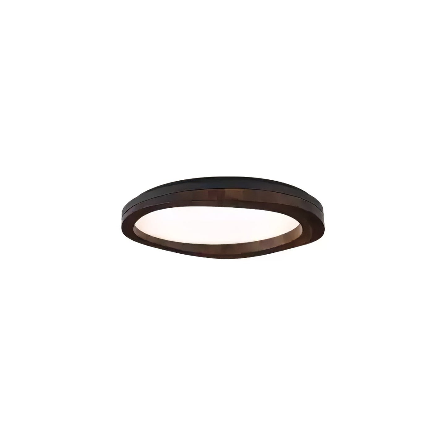 Timber Round Wood Ceiling Lamp ? 23.6’’ x H 5.1’’ / Black & Walnut Color / Warm Light Ceiling lamp