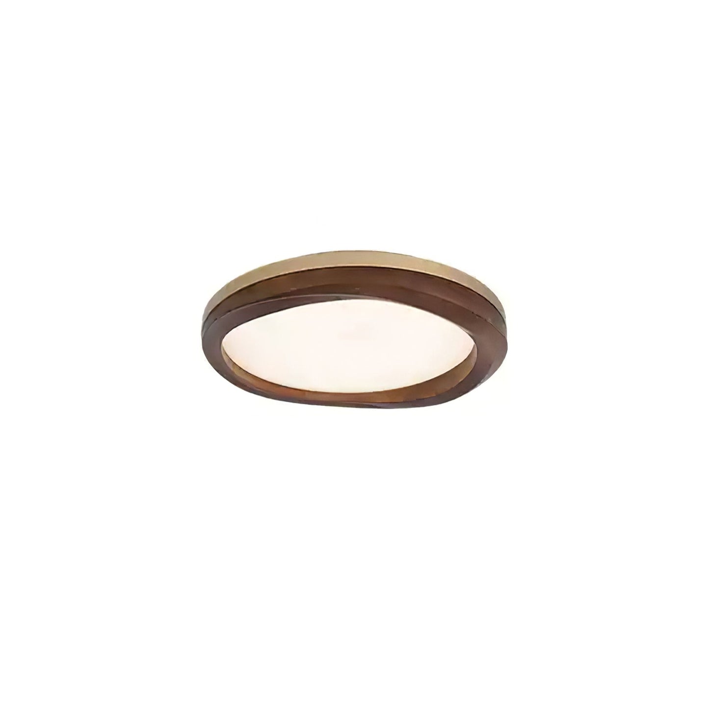 Timber Round Wood Ceiling Lamp ? 23.6’’ x H 5.1’’ / Gold & Walnut Color / Warm Light Ceiling lamp