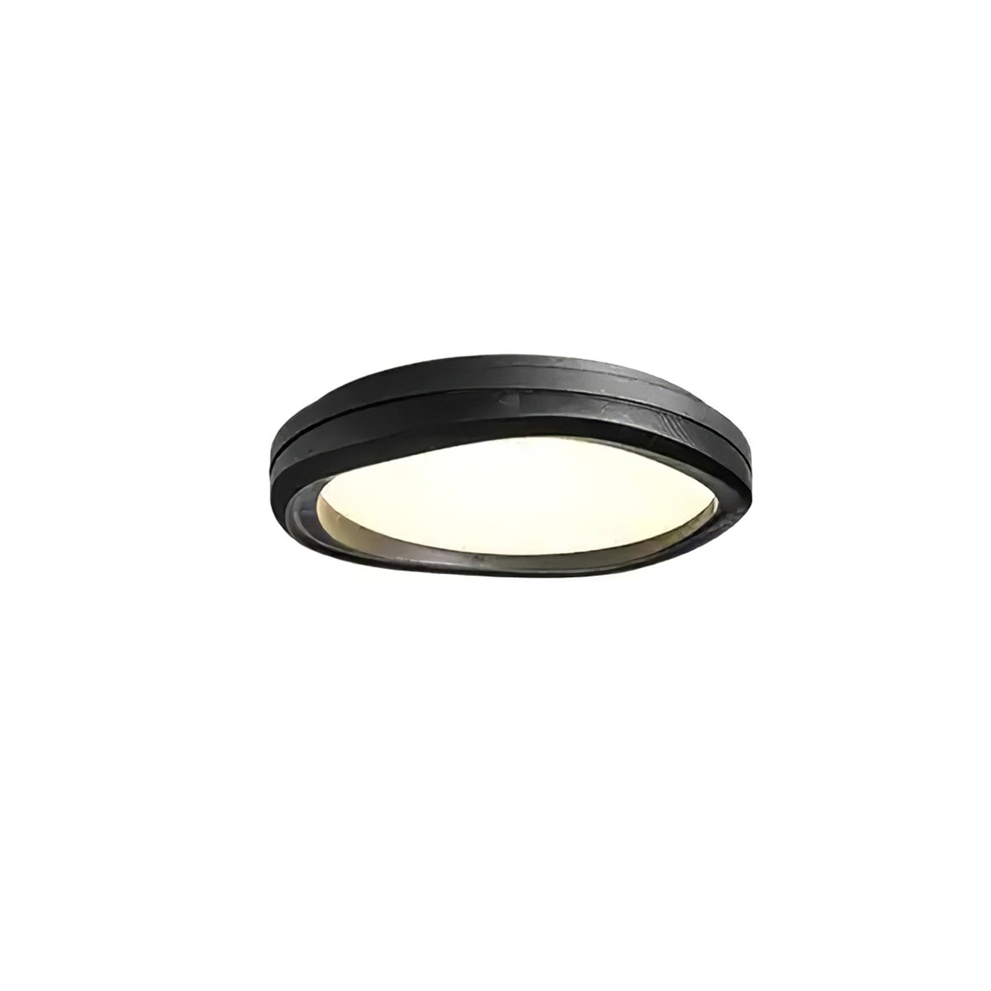Timber Round Wood Ceiling Lamp ? 31.5’’ x H 5.1’’ / Black & Black / Warm Light Ceiling lamp