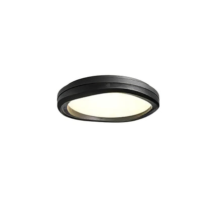 Timber Round Wood Ceiling Lamp ? 31.5’’ x H 5.1’’ / Black & Black / Warm Light Ceiling lamp