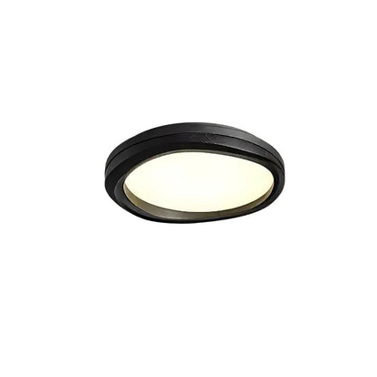 Timber Round Wood Ceiling Lamp ? 23.6’’ x H 5.1’’ / Black & Black / Warm Light Ceiling lamp