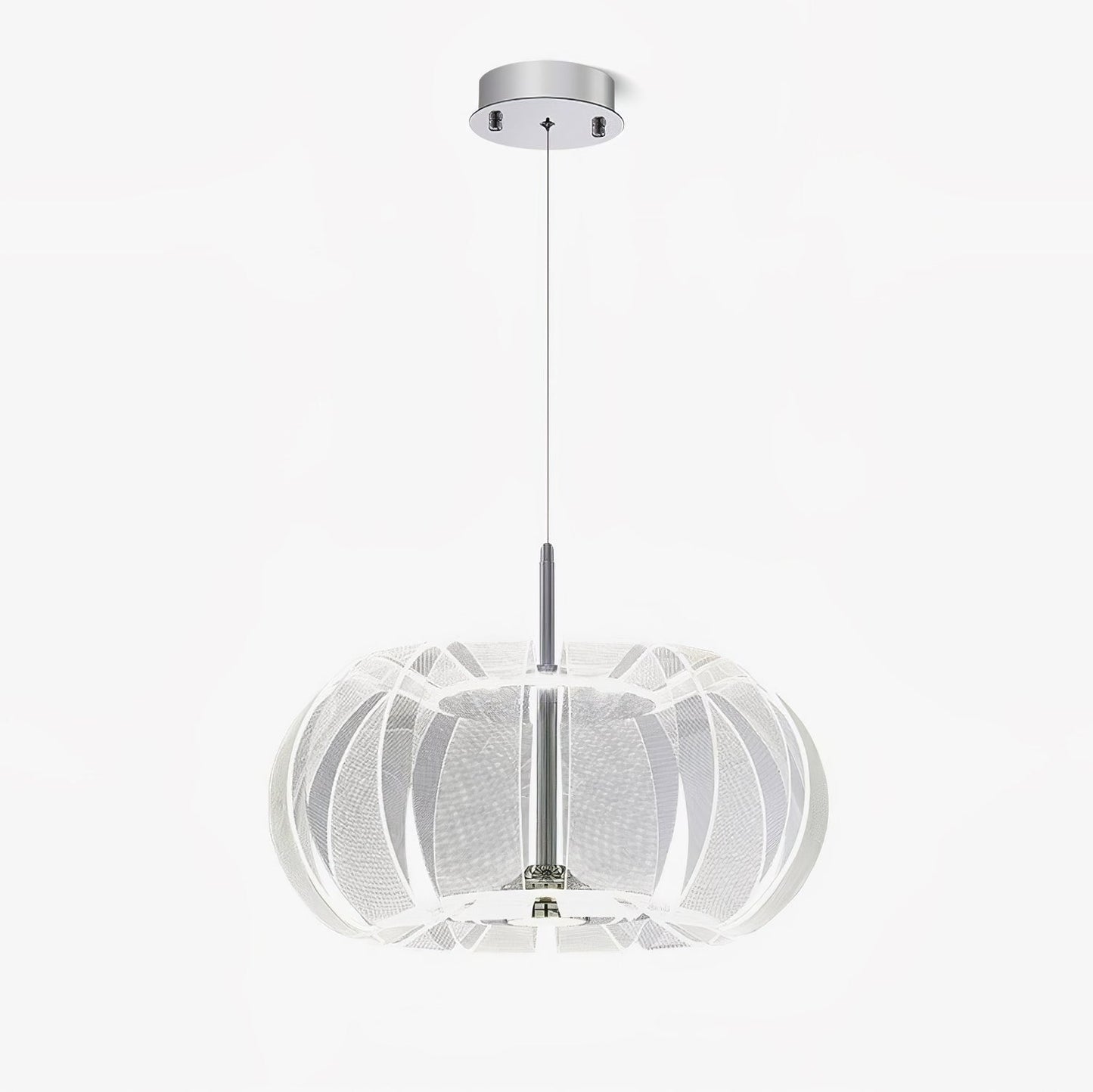 Timothy Globe Pendant Light ? 19.7″ x H 9.8″ / Dia 50cm x H 25cm / Chrome + Clear / Bi-color/Multicolor LED Pendant