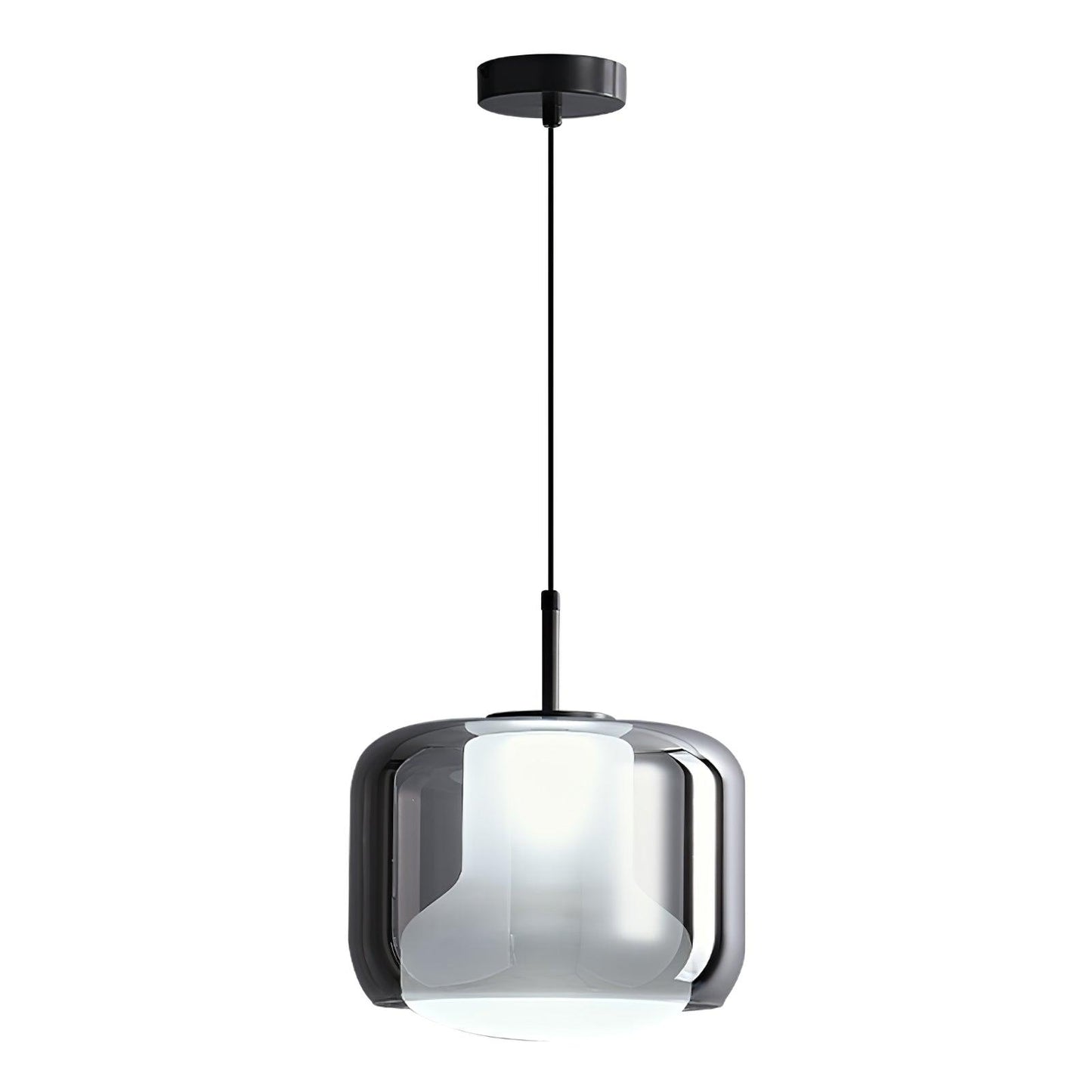 Titan Glass Pendant Lamp ? 10.2″ x H 11.4″ / Dia 26cm x H 29cm / Smoke gray & Black / Warm Light Pendant light