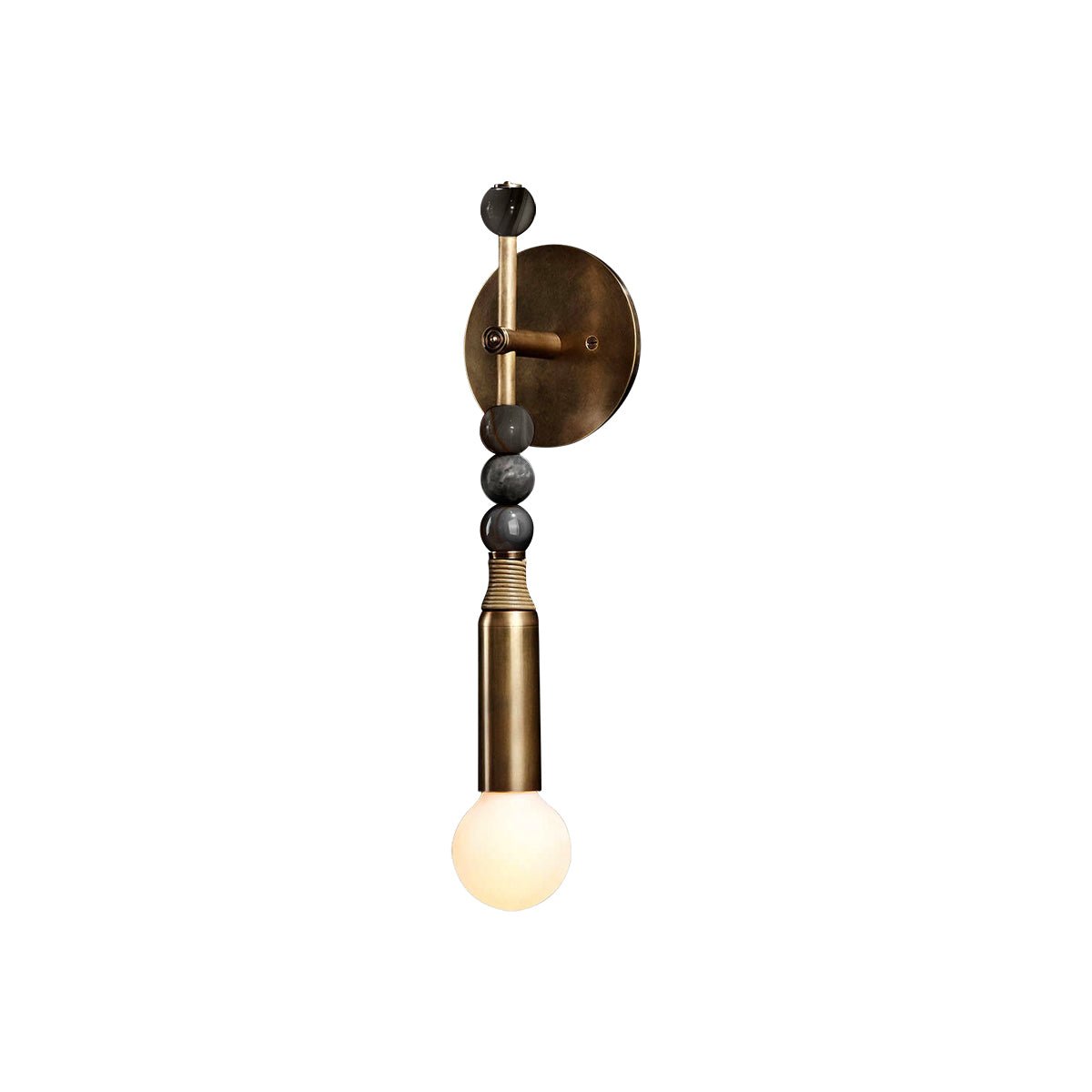 Toam Wall Lamp ? 5.9’’ x W 4.5’’ x H 18.9’’ / Antique Brass & Black Marble Wall lamp