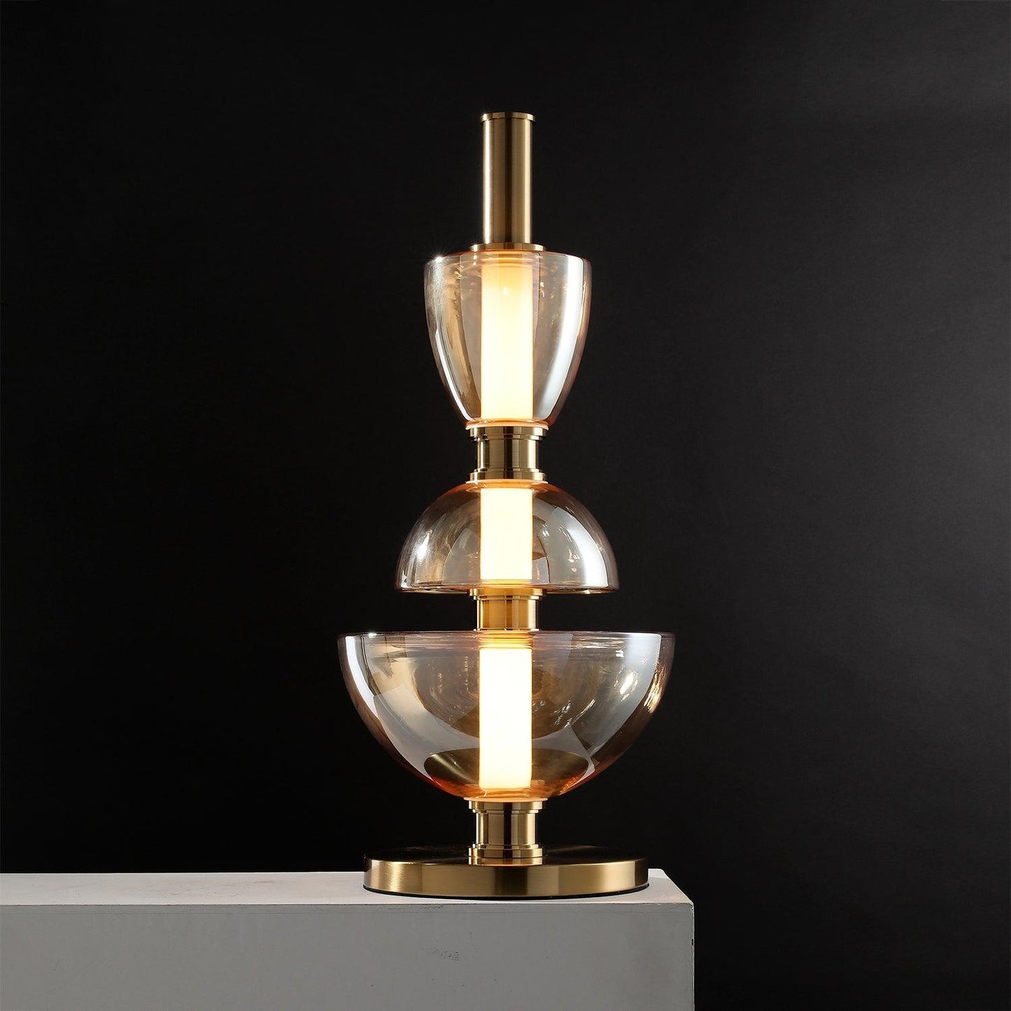 Symbol Table Light Dia 11.8″ x H 26.8″ / Dia 30cm x H 68cm / Gold + Amber / US plug Table lamp
