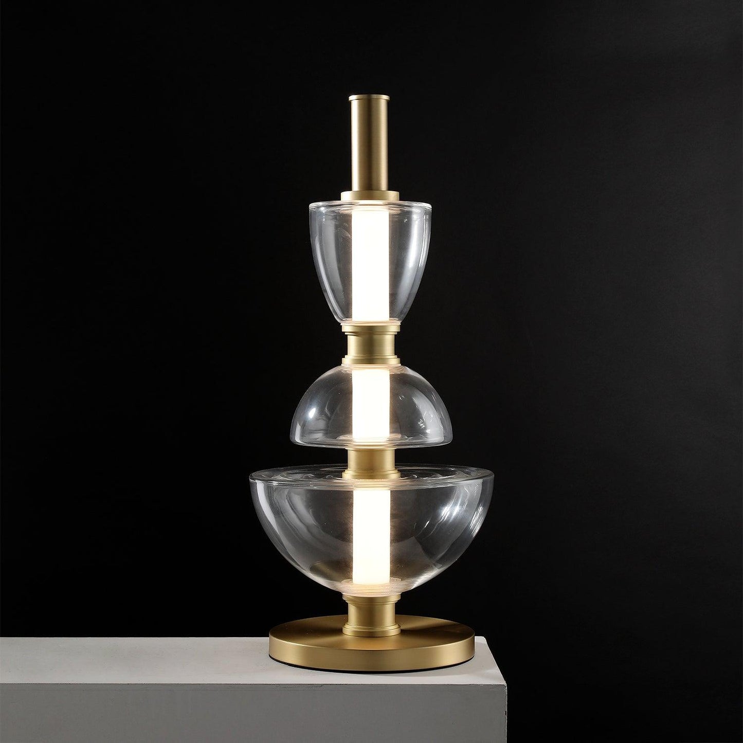 Symbol Table Light Dia 11.8″ x H 26.8″ / Dia 30cm x H 68cm / Gold + Clear / US plug Table lamp