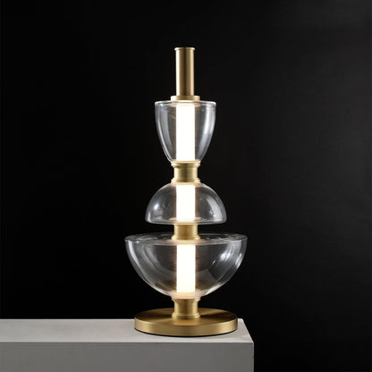 Symbol Table Light Dia 11.8″ x H 26.8″ / Dia 30cm x H 68cm / Gold + Clear / US plug Table lamp