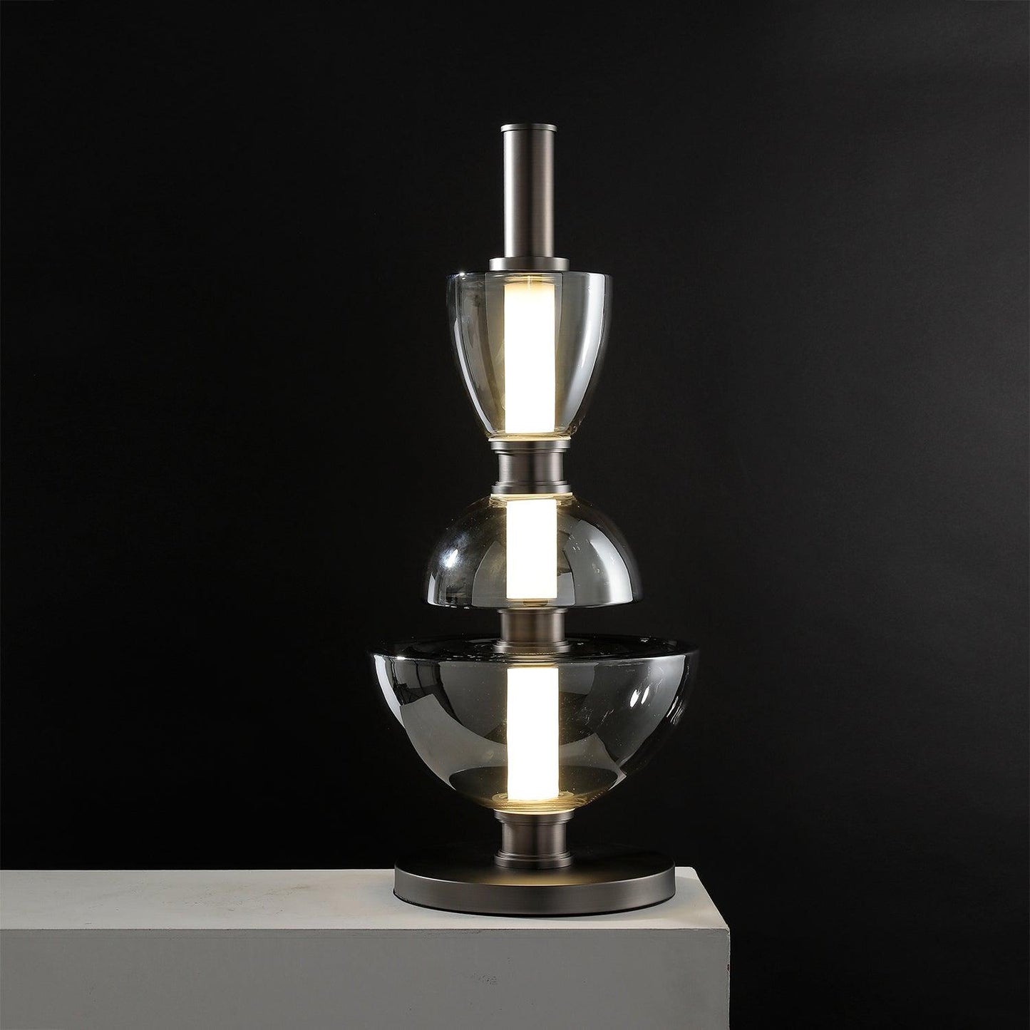 Symbol Table Light Dia 11.8″ x H 26.8″ / Dia 30cm x H 68cm / Black + Smoke Gray / US plug Table lamp