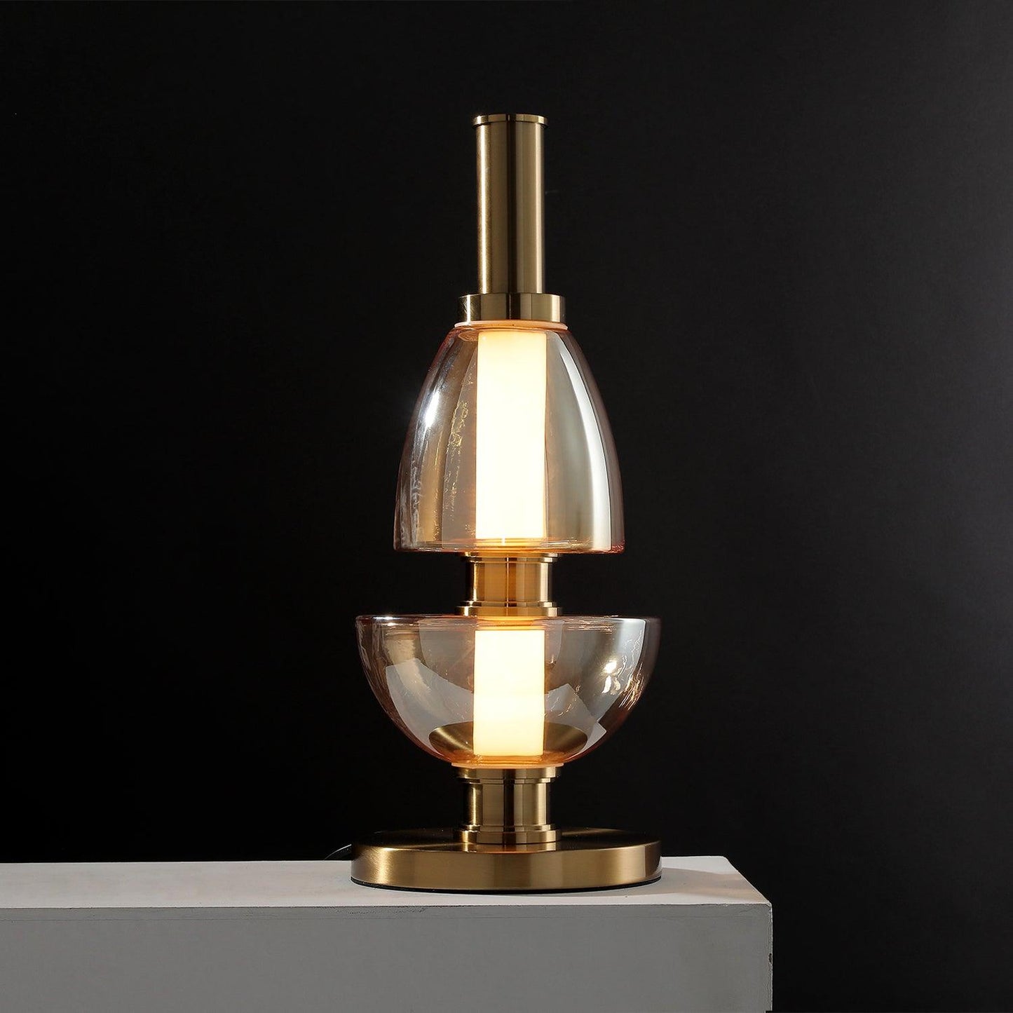 Symbol Table Light Dia 7.9″ x H 19.7″ / Dia 20cm x H 50cm / Gold + Amber / US plug Table lamp