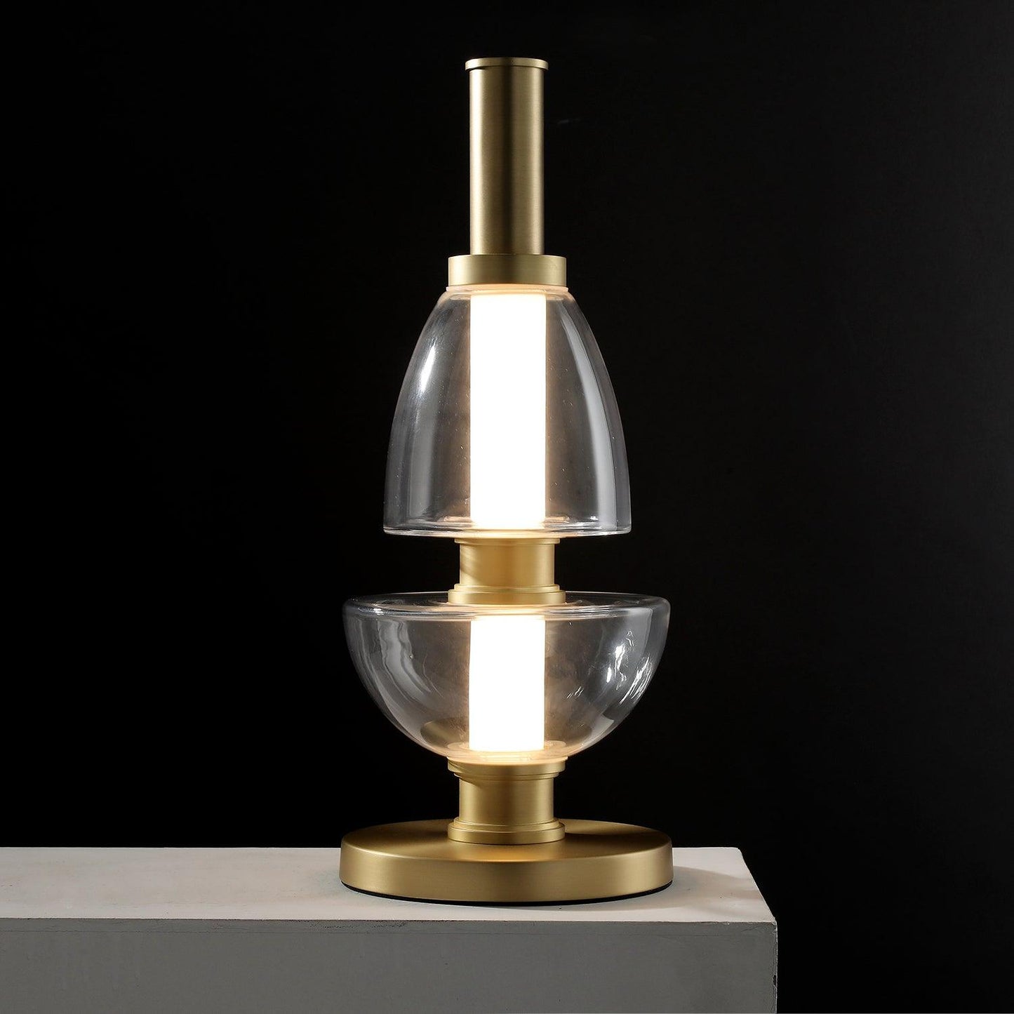 Symbol Table Light Dia 7.9″ x H 19.7″ / Dia 20cm x H 50cm / Gold + Clear / US plug Table lamp