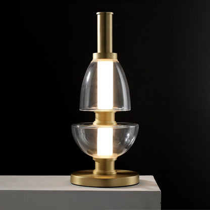 Symbol Table Light Dia 7.9″ x H 19.7″ / Dia 20cm x H 50cm / Gold + Clear / US plug Table lamp
