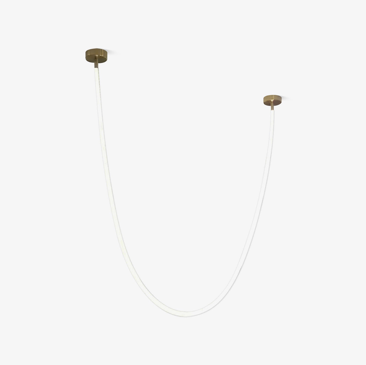 Flexible Curve linear Pendant Lamp Single total length Size: L 200cm / L 78.7″ (Power~24W) / Warm Light / Gold & White