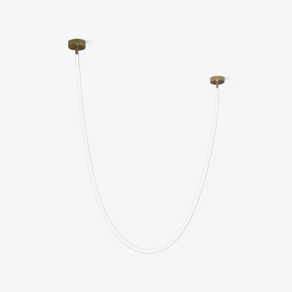 Flexible Curve linear Pendant Lamp Single total length Size: L 200cm / L 78.7″ (Power~24W) / Warm Light / Gold & White