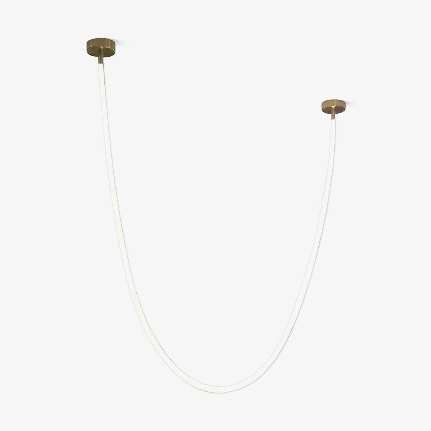 Flexible Curve linear Pendant Lamp Single total length Size: L 450cm / L 177.1″ (Power~54W) / Warm Light / Gold & White