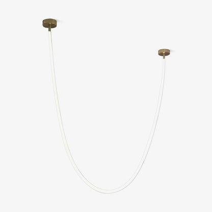Flexible Curve linear Pendant Lamp Single total length Size: L 450cm / L 177.1″ (Power~54W) / Warm Light / Gold & White