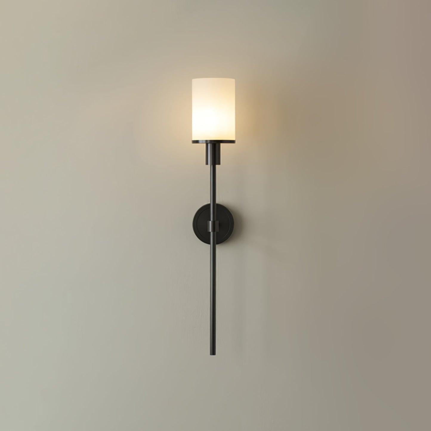 Tracie Classic Sconce Dia 3.9″ x H 23.6″ & Alabaster / Black / Single Wall lamp