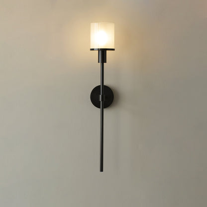 Tracie Classic Sconce Dia 3.9″ x H 23.6″ & Glass / Black / Single Wall lamp