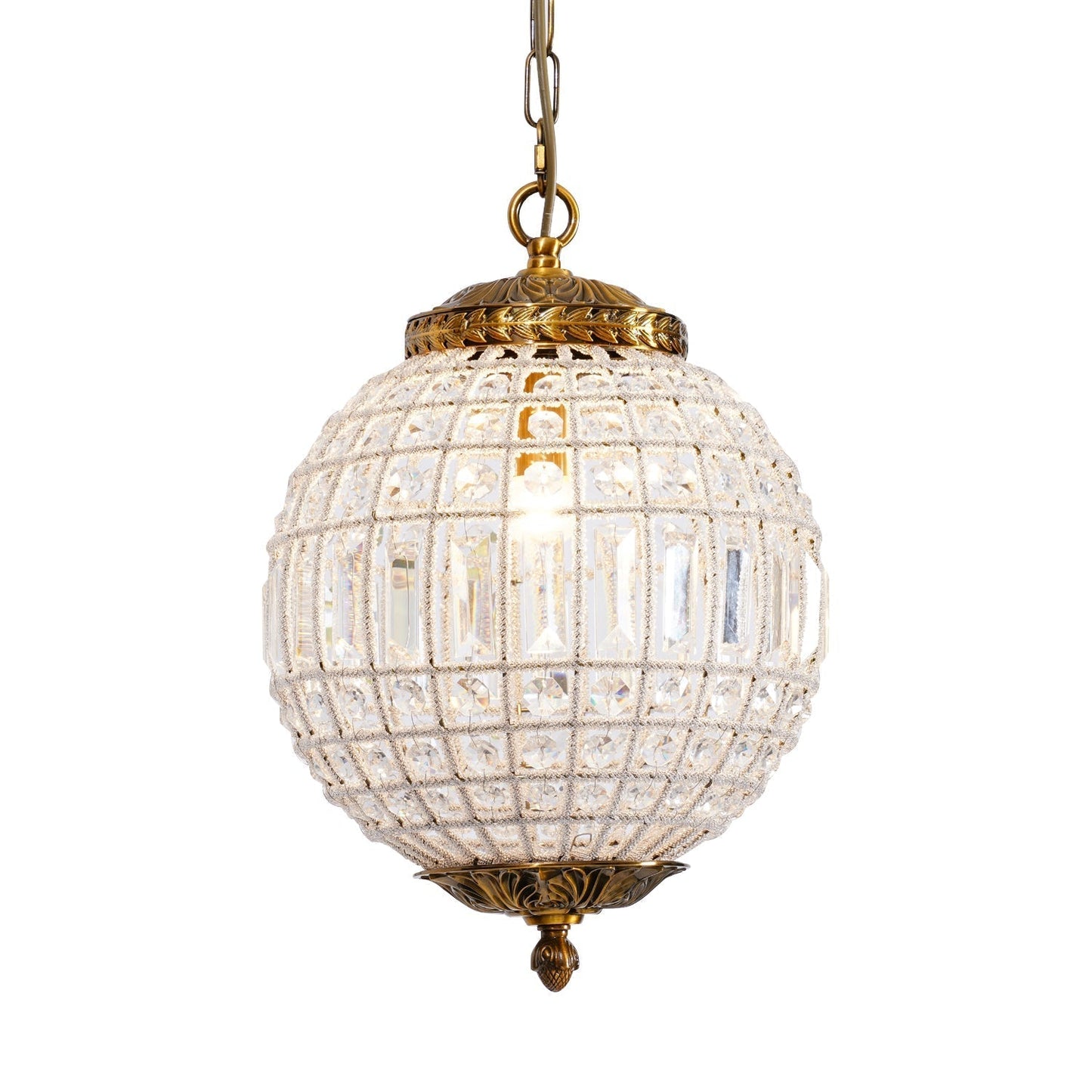 Traditional Gold Globe Chandelier Φ 11.8″ x H 16.5″ / Dia 30cm x H 42cm / Gold + Clear Chandelier