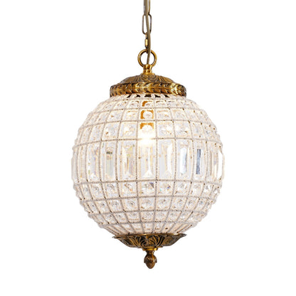 Traditional Gold Globe Chandelier Φ 11.8″ x H 16.5″ / Dia 30cm x H 42cm / Gold + Clear Chandelier