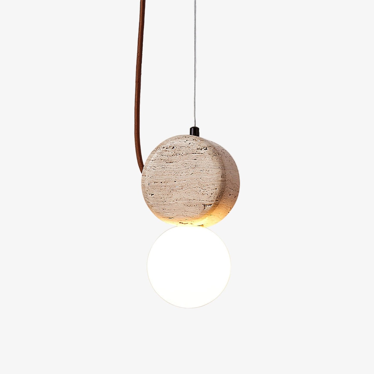 Tranquil Glow Pendant Lamp Dia 4.3″ x H 8.3″ / Yellow Travertine pendant Lamp