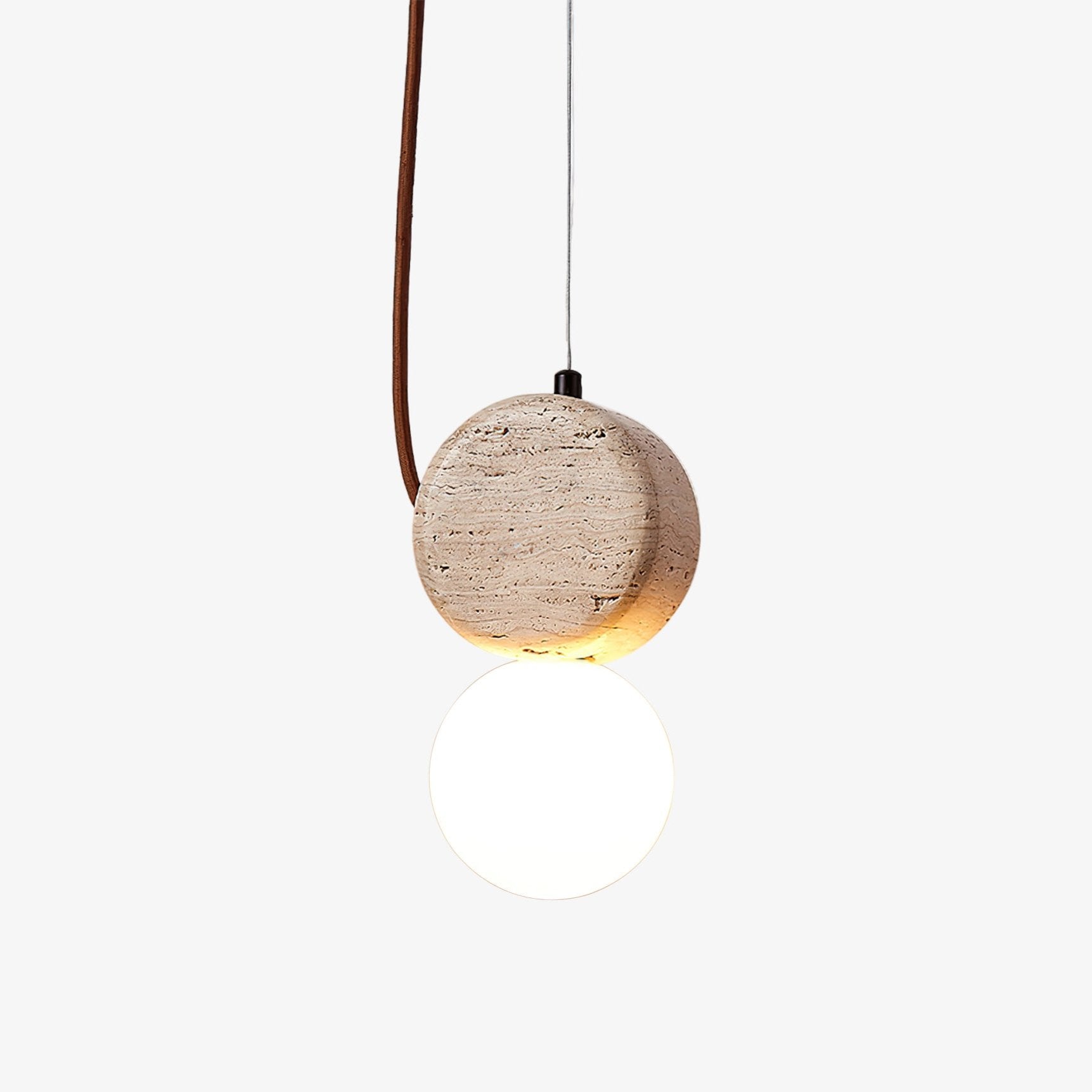 Tranquil Glow Pendant Lamp Dia 4.3″ x H 8.3″ / Yellow Travertine pendant Lamp
