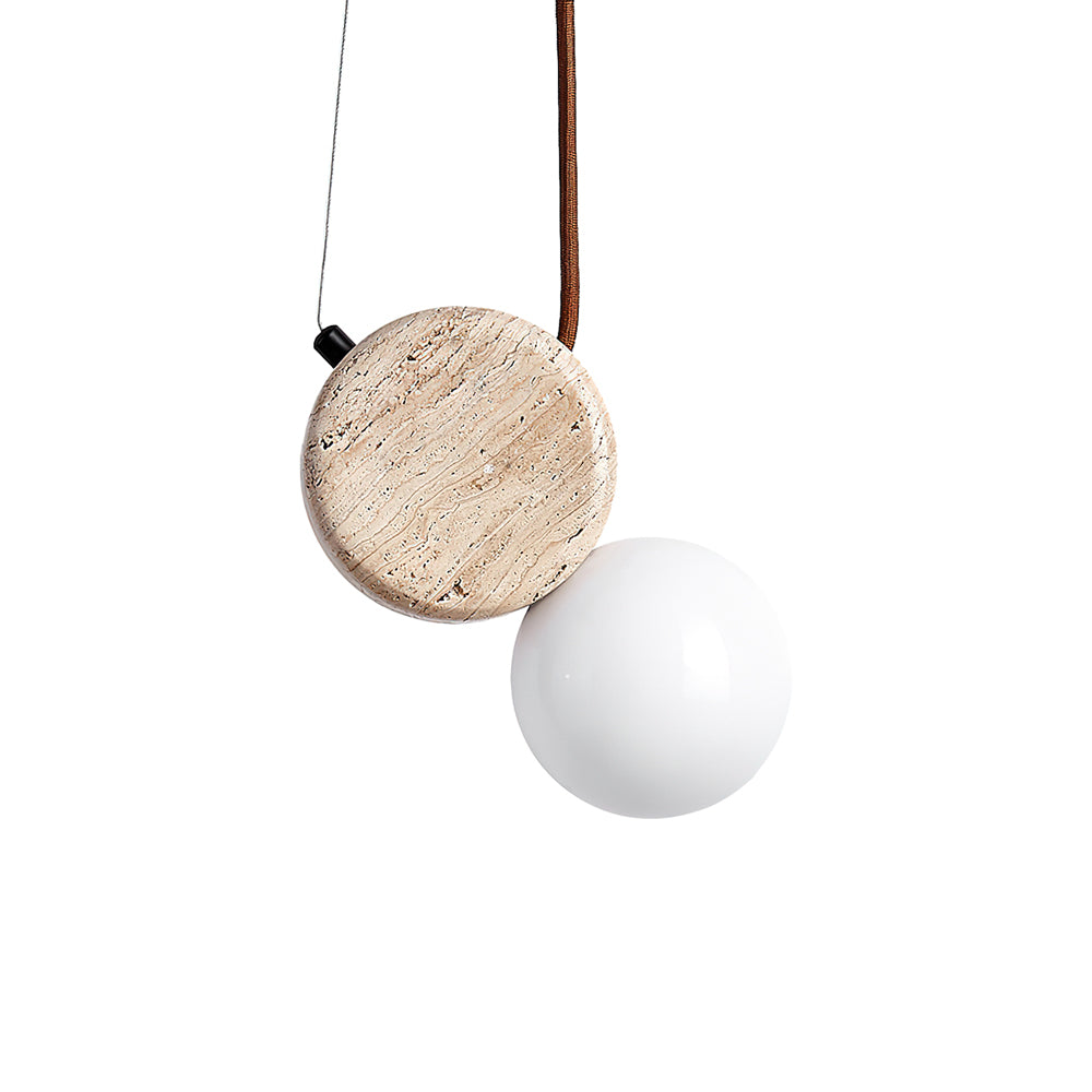 Tranquil Glow Pendant Lamp Dia 4.3″ x H 8.3″ / Yellow Travertine pendant Lamp