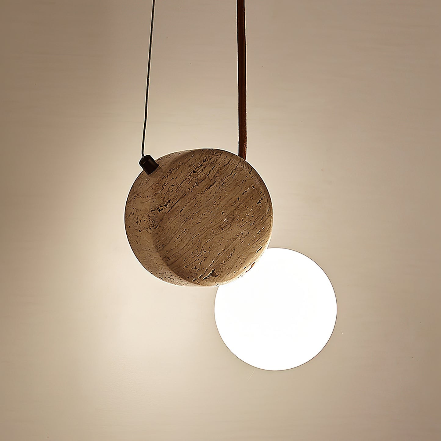 Tranquil Glow Pendant Lamp Dia 4.3″ x H 8.3″ / Yellow Travertine pendant Lamp