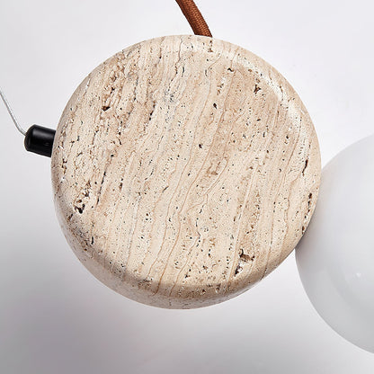 Tranquil Glow Pendant Lamp Dia 4.3″ x H 8.3″ / Yellow Travertine pendant Lamp