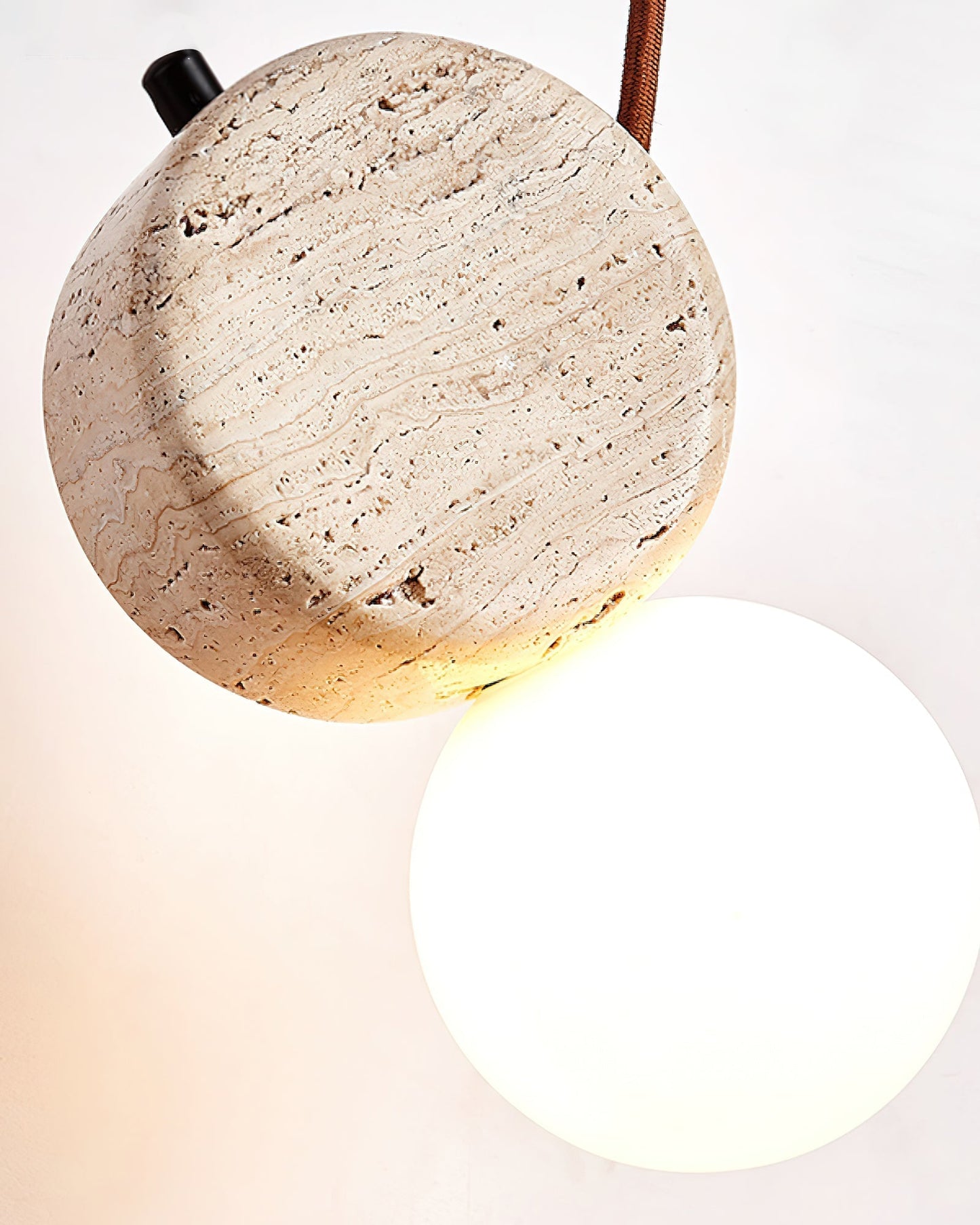 Tranquil Glow Pendant Lamp Dia 4.3″ x H 8.3″ / Yellow Travertine pendant Lamp