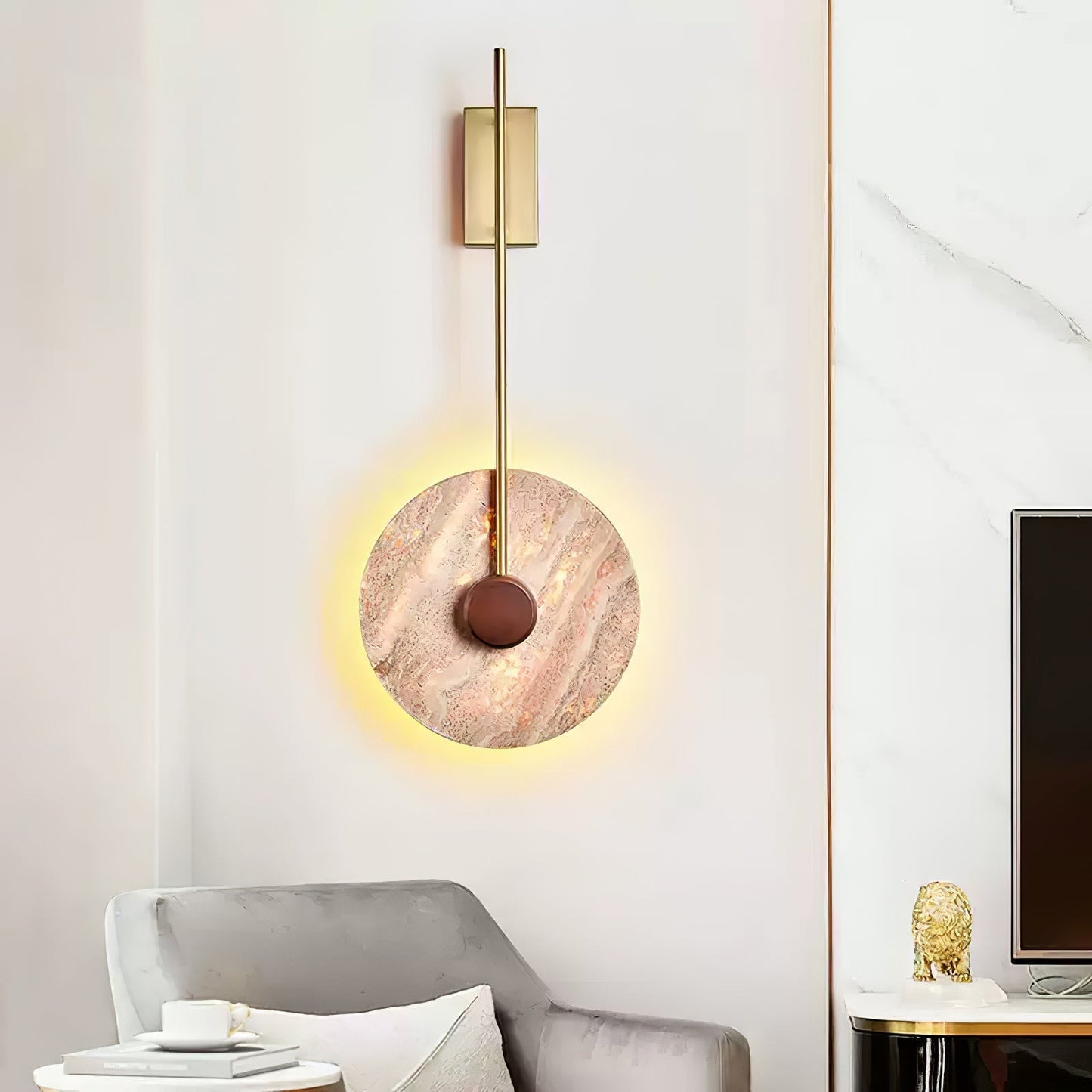 Travertine Disc Wall Lamp Wall lamp