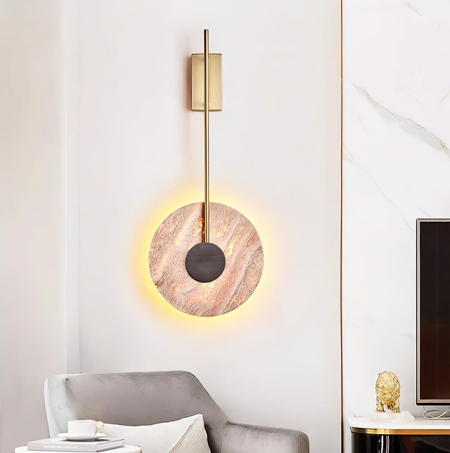 Travertine Disc Wall Lamp Wall lamp