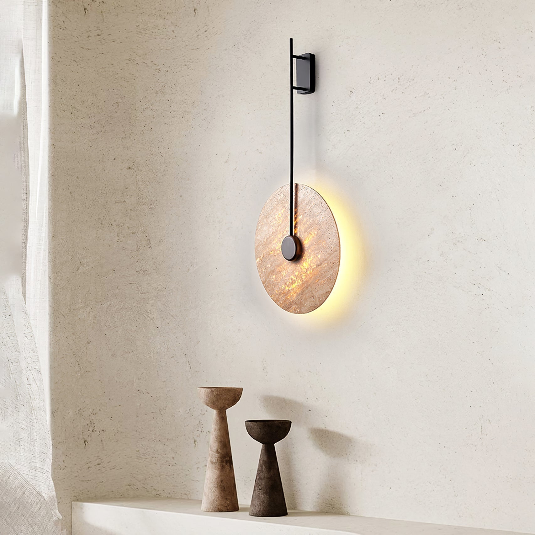Travertine Disc Wall Lamp Wall lamp