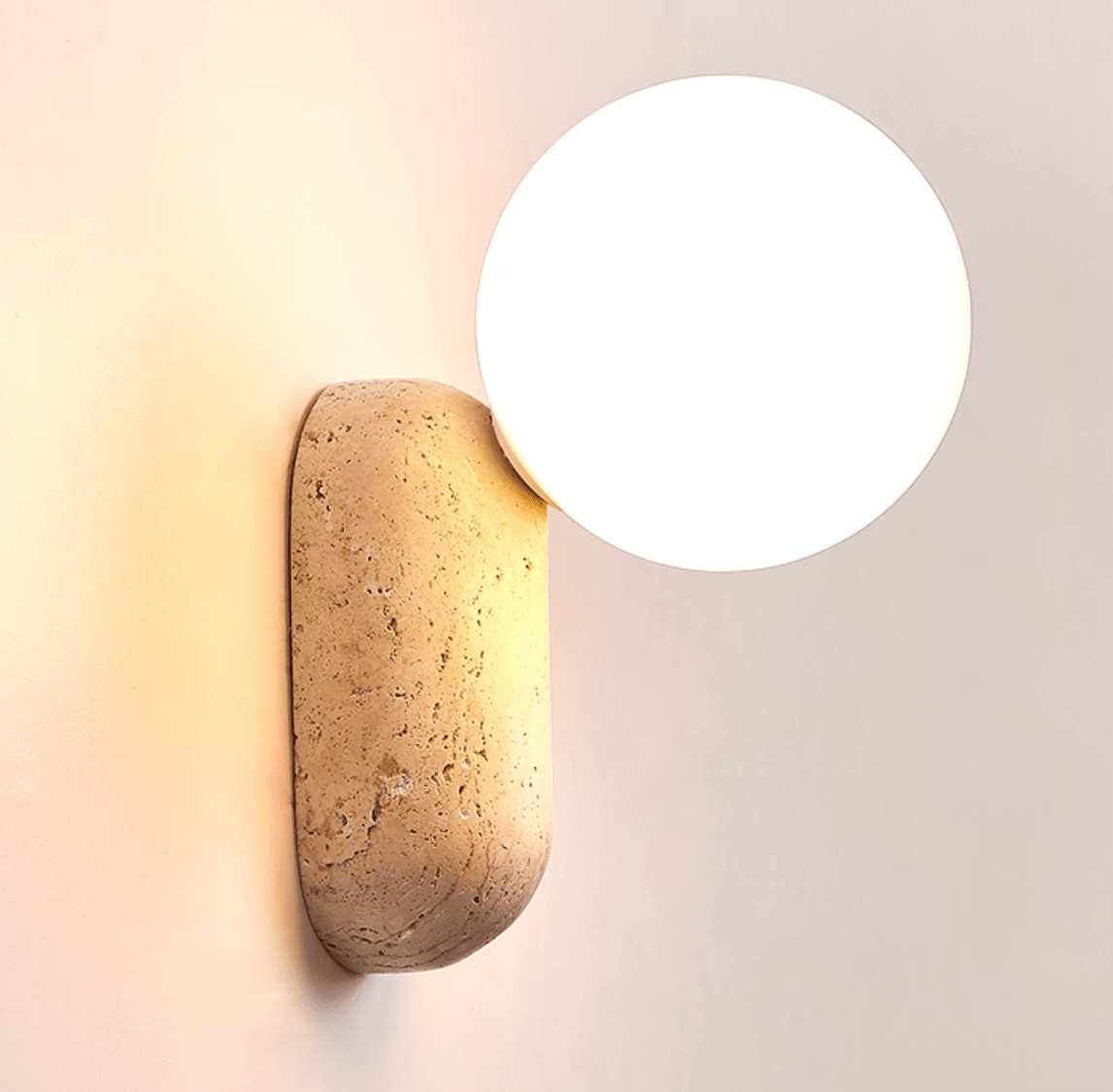 Travertine Pebble Wall Light