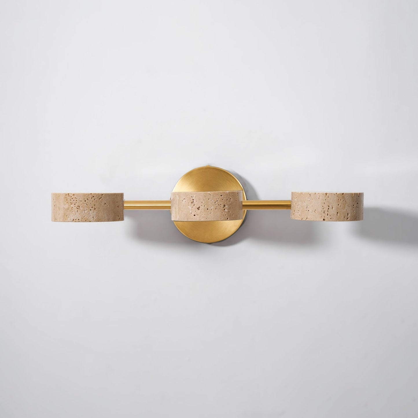 Traviso Beam Vanity Light 3-Lights Dia 18.1″ x H 1.6″ / Yellow Travertine & Copper / Warm Light 1001 Wall lamp
