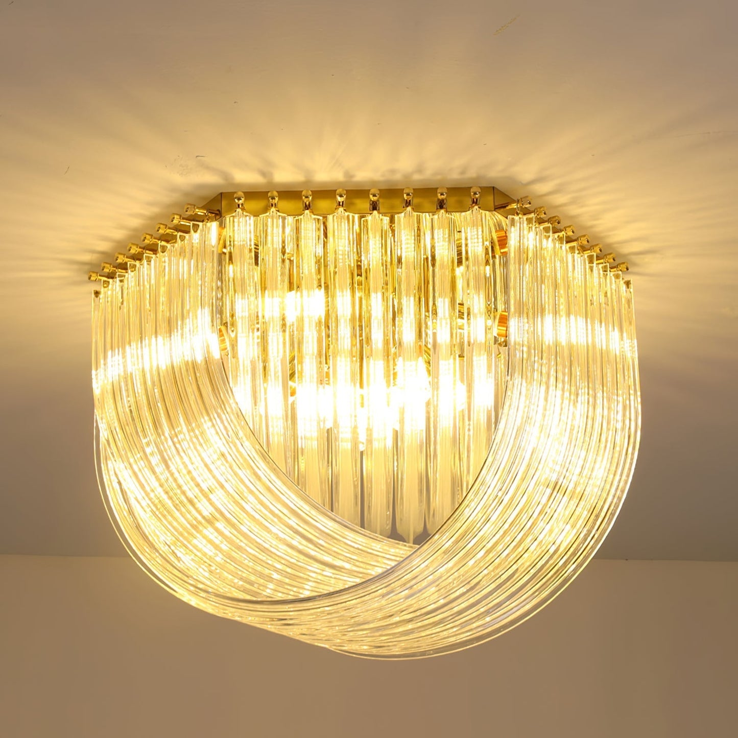 Trevi Murano Ceiling Lamp Dia 19.7″x H 3.8″ / Gold & Clear Ceiling lamp