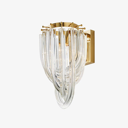 Trevi Murano Wall Lamp ? 9.1″ x H 15.7″ / L 23cm x H 40cm / Gold & Clear Wall lamp